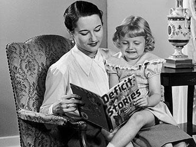Mom reading deficit book